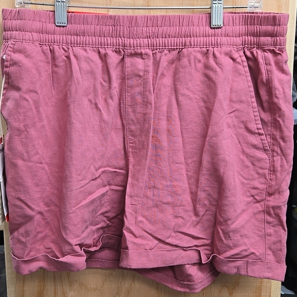 Frank & Oak Size S Dusty Pink Linen Blend Casual Shorts